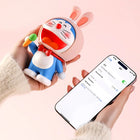 Rock - Haut-parleur Bluetooth Doraemon Singing Rabbit, bleu/blanc-Les joues s’illuminent en rouge lors de la connexion Bluetooth