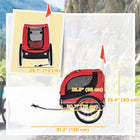 Aosom - Remorque pour chien à vélo, chariot porte-cargo avec attelage, réflecteurs, rouge-Fenêtres en maille pour une bonne ventilation et une vue sur l'extérieur 