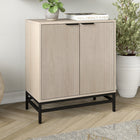 Hudson&Canal - Meuble d'appoint Montello de 71 cm de largeur, , blanc aulne-Fabriqué en MDF robuste et en acier dans une finition blanc aulne