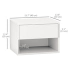 HOMCOM - Table de chevet flottante avec tiroir et étagère - blanc - lot de 2-Design étroit et empilable pour maximiser l'efficacité de la pièce 