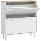 HOMCOM - Armoire de rangement à chaussures étroite avec étagères ajustables - blanc-Deux tiroirs basculants peuvent contenir jusqu'à 16 paires de chaussures CA 10 
