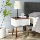 Modway - Render Table d’appoint, Blanc noyer-Table d’accent pour l’entrée