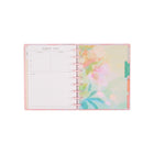 The Happy Planner - Planificateur daté format classique 2026–2027 à reliure à disques - 9-3/4 po x 5-5/16 po - Fleurs floues corail-Comprend 3 mois bonus, un signet et des autocollants