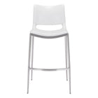 Zuo - Ace Tabouret de bar - Blanc/Argent - Ensemble de 2-Rembourrage moelleux et confortable