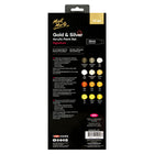 Mont Marte - Ensemble de 12 peintures acryliques or et argent métallisées-Comprend 12 tubes de 36 mL, 1,2 oz liq. US pour un total de 432 mL de peinture