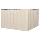 Outsunny - Rideaux de gazebo 10 pi L x 12 pi l avec portes à fermeture éclair, crochets/C-anneaux pour patio, seulement les rideaux, beige-Offre une protection lors de vos moments de détente en plein air  