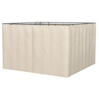 Outsunny - Rideaux de gazebo 10 pi L x 12 pi l avec portes à fermeture éclair, crochets/C-anneaux pour patio, seulement les rideaux, beige-Offre une protection lors de vos moments de détente en plein air  
