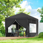 Outsunny - Tente de réception d'extérieur pliante 10 pi l x 10 pi L avec sac de transport, noir-Cadre instantané en une seule pièce qui se monte en quelques secondes, il suffit de l’ouvrir