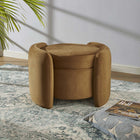 Modway - Nebula Velours Performance Rembourré Ottoman - Cognac-Velours de performance résistant aux taches