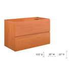Modway - Scenic Support mural de 36" Armoire de toilette de salle de bain (lavabo non inclus) - Noyer cerisier-Tiroirs à extension complète