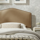 Modway - Cosette Performance Velvet Tête de lit taille jumelle, Taupe-Finition de bord simple