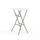 Flash Furniture – Table bistro pliante ronde de 31,25 po, blanc avec tréteaux gris fini poudré (DADYCZ80R2BARRE)-Table commerciale prête à l'emploi