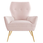 Modway - Renata Bouton touffé Performance Velvet Fauteuil - Rose-Capacité de poids de la chaise : 331 lb