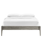 Modway - June Bois Cadre de lit plateforme Queen, Gris-Construction en bois, MDF et placage