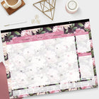 Blueline - 2027 Calendrier sous-main mensuel Ruban rose - rose - 22 po x 17 po - bilingue-Feuilles reliées en haut, perforées pour un détachement facile