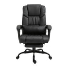 Vinsetto - Chaise de bureau de massage avec vibrations 6 points et repose-pieds - noir-Six points de massage par vibrations avec 5 modes et 2 intensités pour détendre votre corps