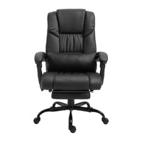 Vinsetto - Chaise de bureau de massage avec vibrations 6 points et repose-pieds - noir-Six points de massage par vibrations avec 5 modes et 2 intensités pour détendre votre corps