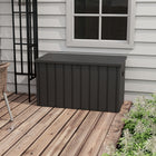 Outsunny boîte de rangement de terrasse 119 gallons avec roues et poignées-Poignées pratiques et quatre roues pour un déplacement facile
