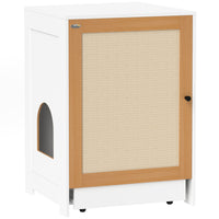 PawHut - Enclos pour litière de chat, meuble dissimulé - chêne-Fonctionne comme une table d'appoint élégante et une litière cachée 