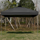Outsunny - Tente auvent pliante 10 pi l x 10 pi L avec aération sur le toit et sac - Noir-Tissu Oxford avec revêtement noir offrant une protection UV supérieure