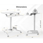 Mount-It! - Poste de travail informatique mobile assis-debout - blanc-Plage de hauteur : 75,1 cm - 110,1 cm