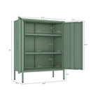 Manhattan Comfort - Ensemble de 2 armoires de rangement et d’appoint modernes Naomi - Vert-Comprend des étagères réglables