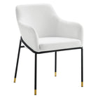 Modway - Jovi Performance Velvet Fauteuil à manger Ensemble de 2 - Noir Blanc-Rembourrage en mousse dense
