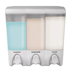 Clear Choice – Distributeur à savon avec 3 réservoirs, blanc-Élimine tout encombrement, les compartiments se détachent du mur pour un nettoyage et un remplissage faciles