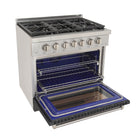 Kucht - 36 po Série KFX-X Cuisinière Pro Style au gaz naturel - Acier inoxydable/Gris ciment-Garantie limitée du fabricant de 2 ans