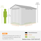 Outsunny - abri de jardin 9 pi x 6 pi - gris foncé-Abri de jardin équipé de fenêtres de ventilation et d’une fenêtre transparente
