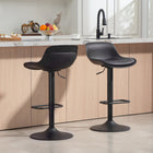 HOMCOM - Tabourets de bar pivotants à hauteur réglable - noir - paquet de 2-Idéal pour le bar à la maison, l’îlot de cuisine et la salle à manger 

