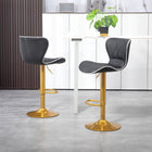 HOMCOM - Tabourets de bar pivotants à hauteur de comptoir réglable - noir - paquet de 2-Hauteur réglable et siège pivotant pour une expérience d’assise personnalisée 
