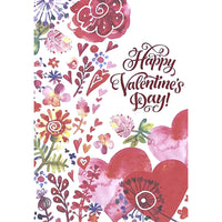 Mill Brook Studio - Cartes De Souhaits De La Saint-Valentin 5-3/8 po x 7-3/4 po / Enveloppes - Fleurs - Paquet de 18-Cartes de souhaits qualité boutique