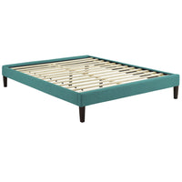 Modway - Tessie Tissu Cadre de lit king avec pieds carrés effilés, Sarcelle-Cadre en bois massif