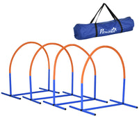 PawHut - Ensemble d’entraînement d’agilité pour chien 4 pièces avec sac de transport - bleu-Ensemble de quatre équipements d'agilité 