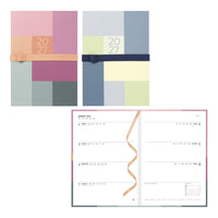 Letts of London - 2027 Agenda hebdomadaire et mensuel Gradient semaine sur deux pages – 8-1/4" x 5-7/8" – Couleurs assorties – Multilingue-12 mois: janvier 2027 - décembre 2027