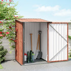 Outsunny - Abri de jardin adossé 3 pi x 3 pi - teck-Cadre en acier ondulé, galvanisé pour une solidité accrue  
