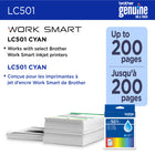 Brother - LC501CS Cartouche d’encre cyan authentique à rendement standard-Les cartouches d’encre cyan à rendement standard LC501CS authentiques de Brother offrent des résultats fiables et constants 