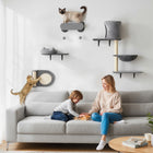 PawHut - Étagères murales pour chat 4 pcs - ensemble de mobilier pour jouer-Le design mural permet d'économiser de l'espace au sol, créant un terrain de jeu en hauteur pour votre chat 