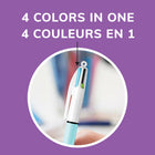 BIC - Stylos à bille à 4-Color Fashion - rétractables - 1.0 mm - Paquet de 2-Stylos rétractables avec corps large et confortable et attache en plastique