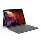 Logitech - Étui clavier Rugged Folio pour iPad A16/ 10.9" (10e génération) - Anglais - Graphite-Durable: Notre technologie et nos matériaux anti-choc exclusifs permettent à l'étui clavier Rugged Folio de passer aisément les tests de chute militaires standard pour atteindre de nouveaux niveaux de protection contre les chutes et autres incidents.