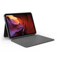 Logitech - Étui clavier Rugged Folio pour iPad A16/ 10.9" (10e génération) - Anglais - Graphite-Durable: Notre technologie et nos matériaux anti-choc exclusifs permettent à l'étui clavier Rugged Folio de passer aisément les tests de chute militaires standard pour atteindre de nouveaux niveaux de protection contre les chutes et autres incidents.