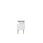 Manhattan Comfort - Meuble TV Yonkers 70,86 po style Mid-Century Modern - Blanc-Base encadrée élégante à pieds évasés fabriquée en bois massif pour une durabilité accrue