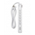Staples Tech – Parasurtenseur à 6 prises de 1 080 J avec ports USB‑A et USB‑C – Câble de 5 pi – Blanc-Offre une protection contre les surtensions de 1 080 J afin de protéger les appareils électroniques contre les pics de tension