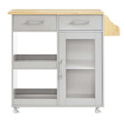 Modway - Culinary Chariot de cuisine avec support à épices, Gris clair naturel-Assemblée requise