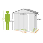 Outsunny - Remise de rangement extérieure 6,5 pi x 3,5 pi, gris clair-Quatre aérations assurent la ventilation à l'intérieur 
