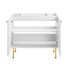 Modway - Chaucer 36" Armoire de toilette de salle de bain (lavabo non inclus) - Blanc-Stratifié à grain de bois