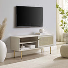 Modway - Cambria 47 po Meuble TV, Blanc-Tissage en rotin