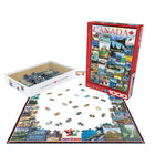 Eurographics - Casse-tête collage vintage Voyage au Canada - 1000 pièces-Panneau bleu européen