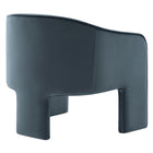 Modway - Greer Velours Performance Rembourré Fauteuil d’accent - Cadet Blue-Glissières de plancher sans marquage
